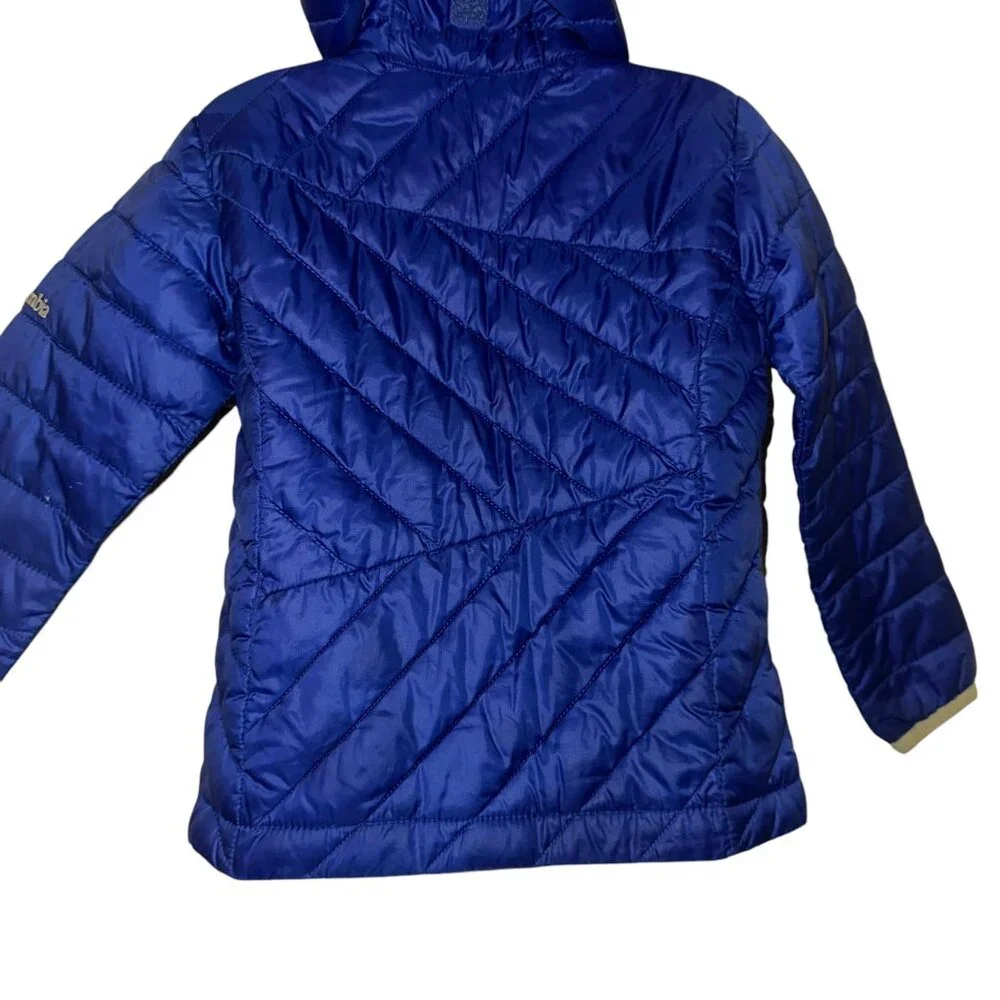 Columbia Omni Shield Lightweight Quilted Jacket Girls XXS 4 5 Purple Hooded - Picture 7 of 9